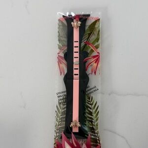 Strawberry Avocado Pink and Black Honey Bee Women's Apple Watch Accessory Band